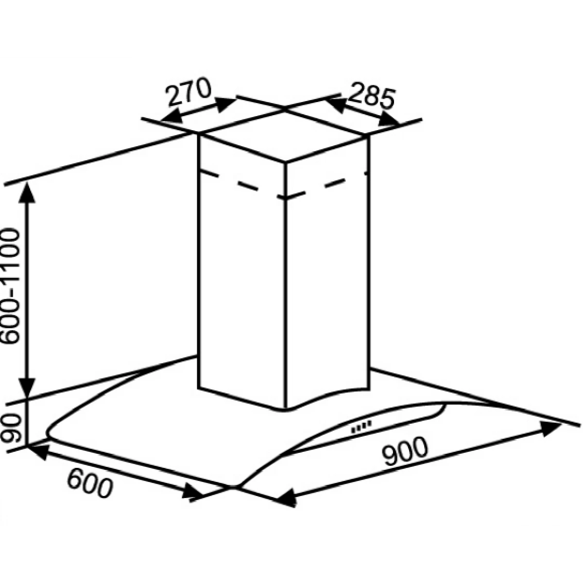 Kuzzo 德國德信 LEICHT9388IR 90厘米 1080m³:h 煙囪式抽油煙機-2
