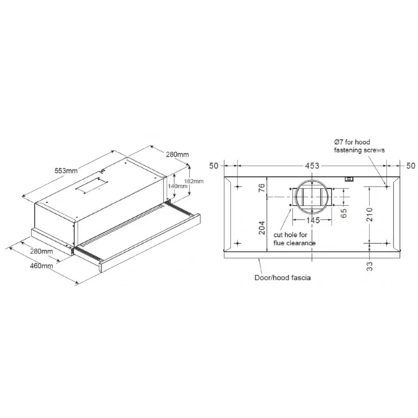 Philco 飛歌 GH806SNL 60厘米 600m³/h 拉趟式抽油煙機